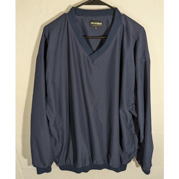 Bolle Golf XL Pullover Windbreaker Jacket Men's Navy Blue V-Neck Lined Vintage - Picture 1 of 4